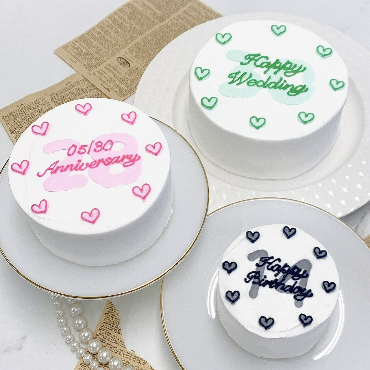 《 選べる9色｜お好きなメッセージと数字 》ナンバーベースのデザインセンイルケーキ 3号（9cm）【 誕生日ケーキ センイルケーキ ハー..