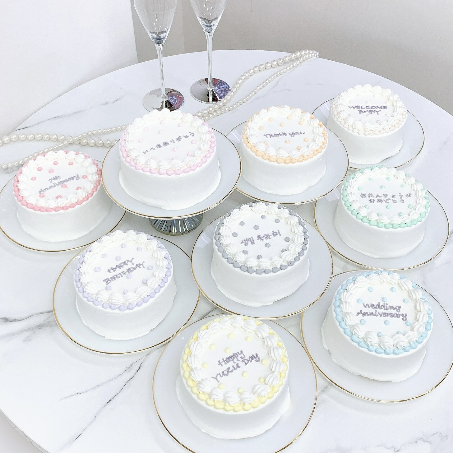 パステルドットセンイルケーキ 《選べる9色/お好きなメッセージ》 4号（12cm）2～3名様向け【 誕生日ケーキ センイルケーキ かわいい おしゃれ お祝い 記念日 インスタ映え ケーキ スイーツ ホールケーキ おもしろ ケーキ サプライズ ケーキ ギフト プレゼント 贈り物 】
