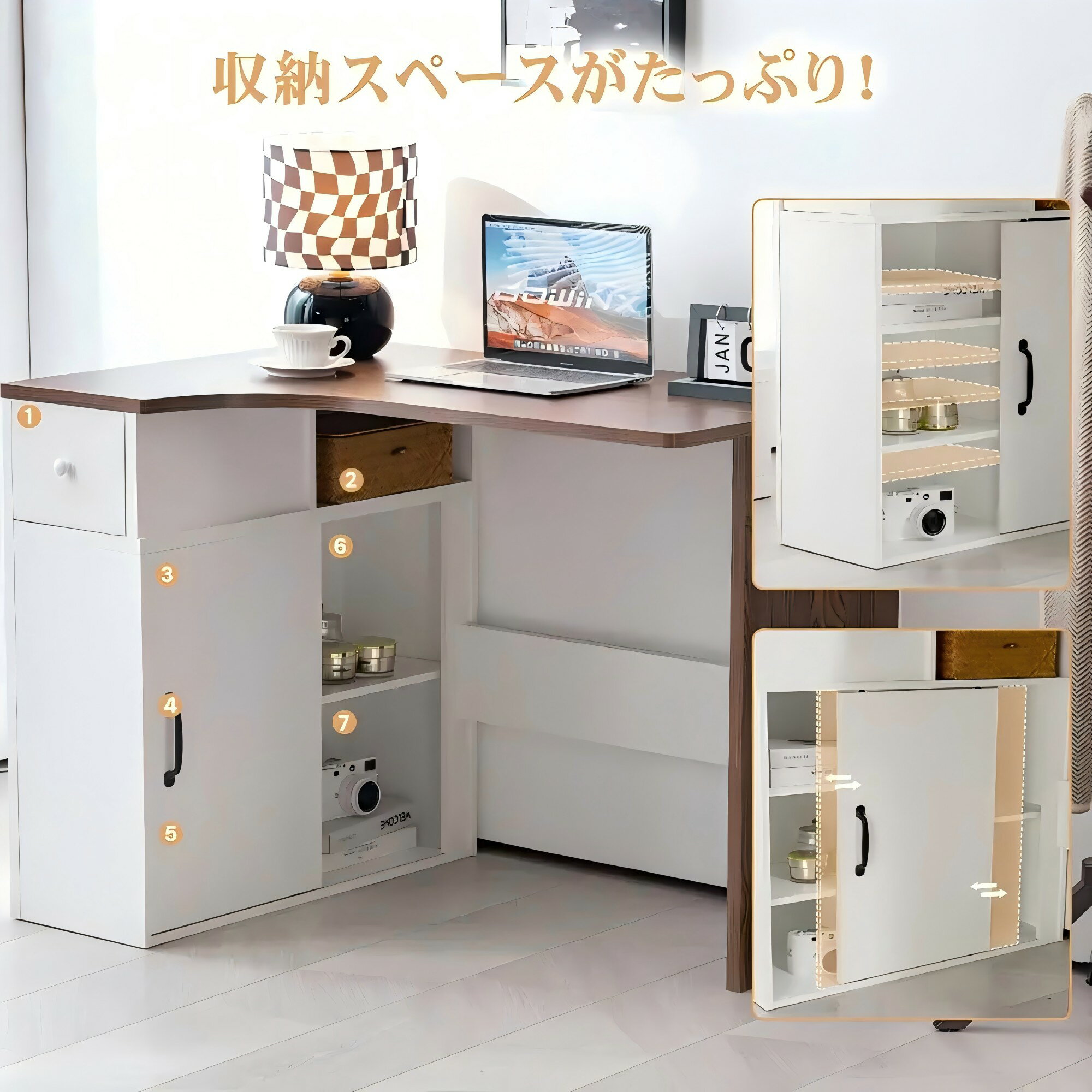 ＼超お得☆爆売中！／デスク 学習机 パソコンデスク ライト木目 L字デスク おしゃれ L字 PCデス