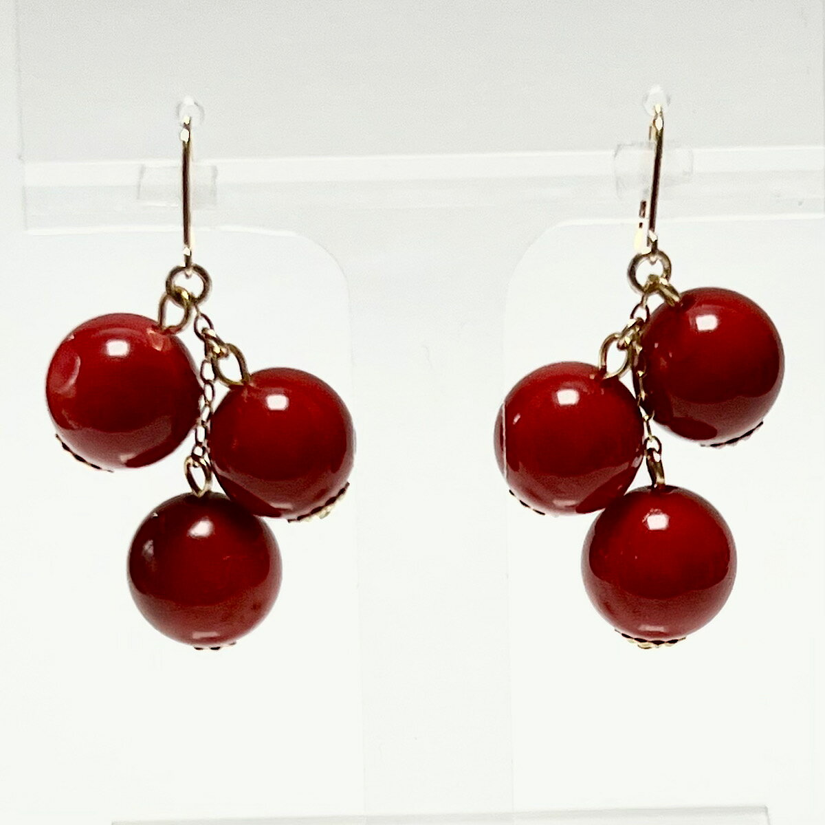 楽天市場】大ぶり ピアス k18（種類（宝石）珊瑚）の通販