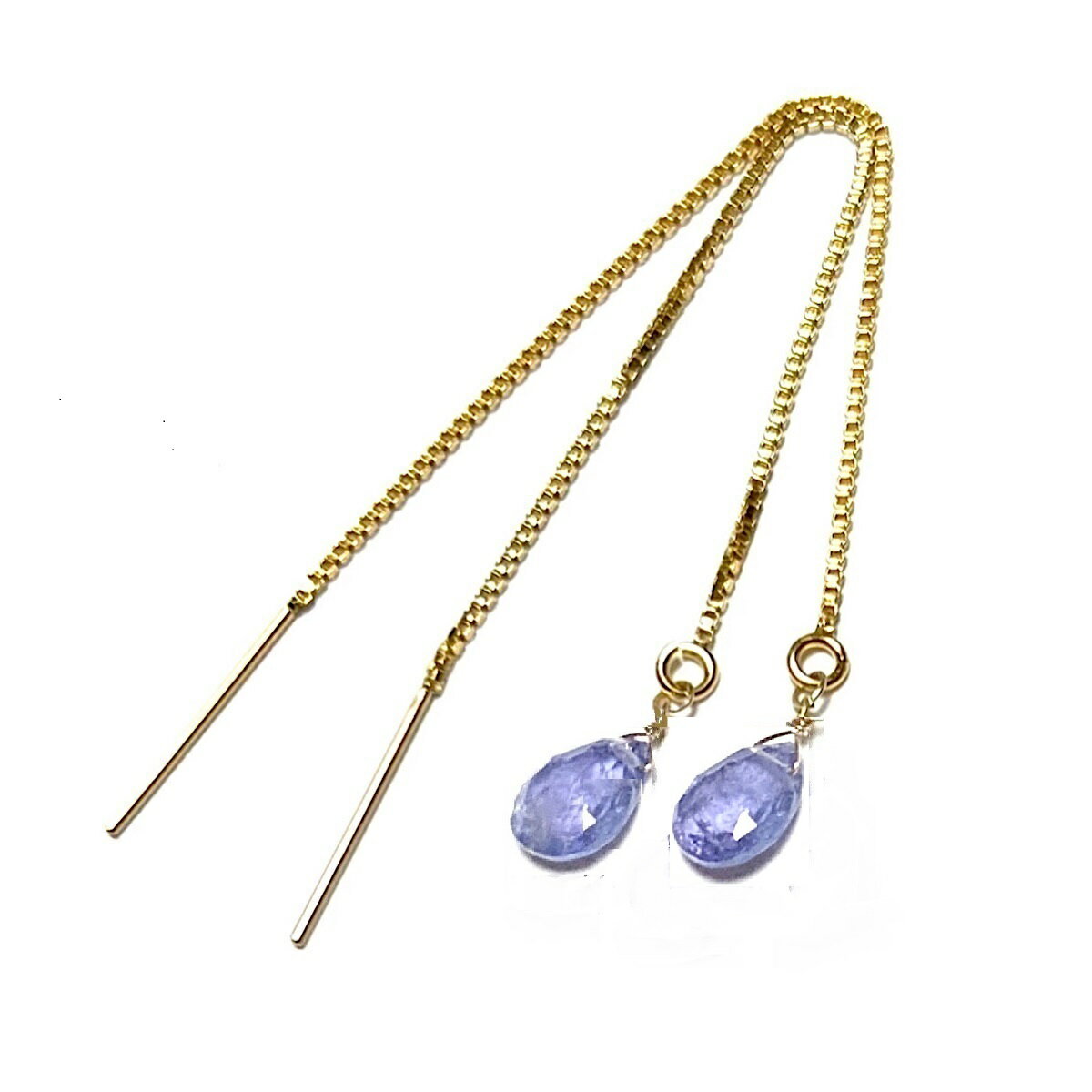 タンザナイト ピアス イヤリング K14GF タンザナイト ドロップ ロングアメリカンピアス しずく 14KGF 14金ゴールドフィルド チェーンピアス 12月 誕生石 シンプル 人気 ギフト 誕生日 バースデー プレゼント 結婚記念日 お祝い クリスマス ホワイトデー 母の日 贈り物