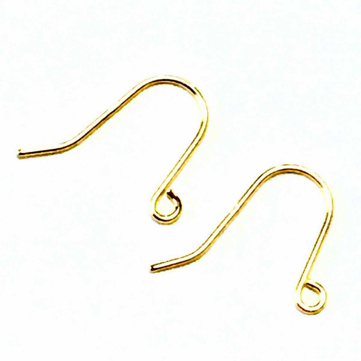 【Rvaru】 ★ K18 ピアス金具 K18YG フックピアス 1ペア 18金イエローゴールド パーツ 部品 材料 アメリカンピアス つりばり ヒッカケ ワイヤーピアス ハンドメイドアクセサリー 手作りアクセサリー ホビー ピアスキャッチ付き