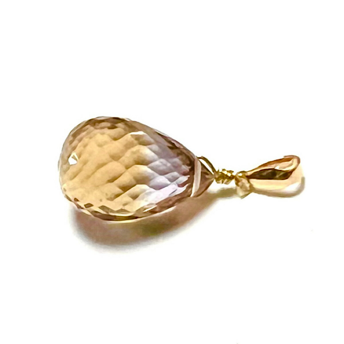 Rakuten - K18 アメトリン ペンダント トップ アメトリン ドロップ ブリオレット ネックレス チャーム 大粒 シトリン アメジスト K18YG 18金イエローゴールド チョーカー ヘッド 18K ギフト 誕生日 バースデー プレゼント 結婚記念日 お祝い クリスマス ホワイトデー 母の日 贈り物