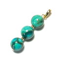 【Rvaru】 K18 ペルシャ ブルーオパール トップ 3連 トリプルタイプ ペンダントトップ 大ぶり ロング K18YG 18金イエローゴールド ネックレス...