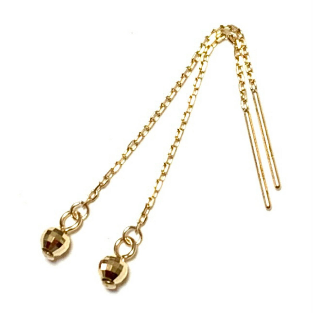 【Rvaru】 ★ K18 ミラーボール ピアス 3mm アメリカンピアス レギュラータイプ K18YG 18金イエローゴールド チェーンピアス ピアスキャッチ...