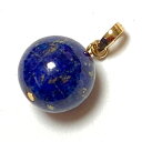 【Rvaru】 ★ K18 アフガニスタン産 天然 ラピスラズリ トップ 12mm ペンダントトップ 無着色 瑠璃 大粒 K18YG 18金イエローゴールド ネ...