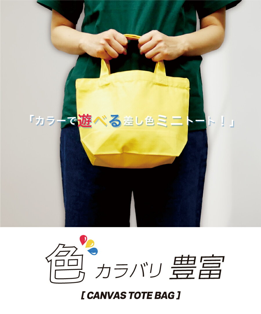 【色数豊富】ミニトートバッグ キャンバス マチ広 【お弁当が安定】 ランチバッグ ...