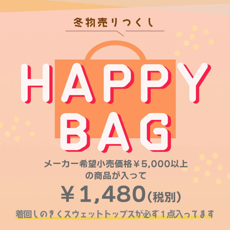 【限定価格2000円ポッキリ】人気のフリース・裏起毛トレーナー・裏起毛パーカー・ジャケットなどなどと使いやすい長袖Tシャツ・半袖Tシャツ・ポロシャツ・ボトムスなどから2着以上ギュっと詰め込んだお値段以上ハッピーバッグ　合計3着保証 レディース福袋 メンズ福袋のサムネイル