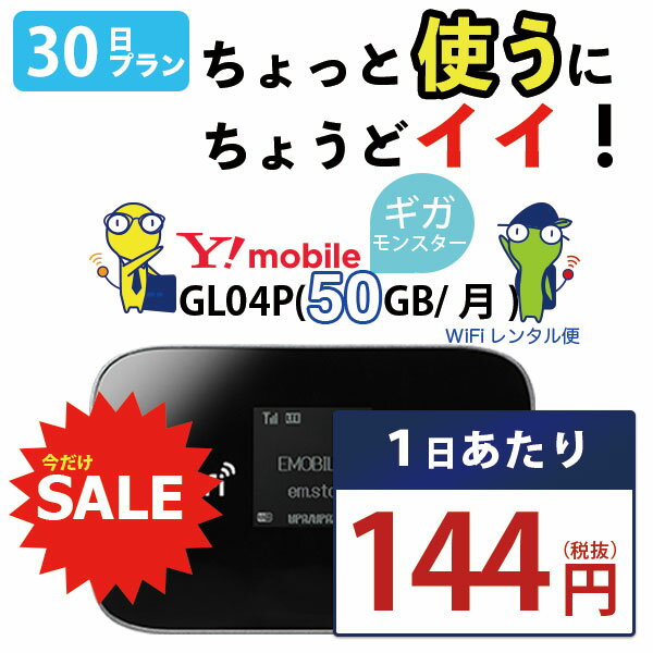 wifi レンタル 30日   ワイモバイル ポケットwifi GL04P