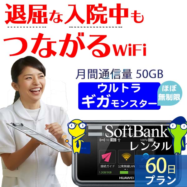 WiFi レンタル 60日 即日発送 レンタルwifi レンタルWi-Fi レンタルワイファイ wifiレンタル Wi-Fiレンタル ワイファイレンタル wi-fi ワイファイ 国内 ポケットwifi ポケットWi-Fi ポケットワイファイ 入院 旅行 一時帰国 sim モバイルWiFi 2ヶ月 e5383 ソフトバンク 50GB