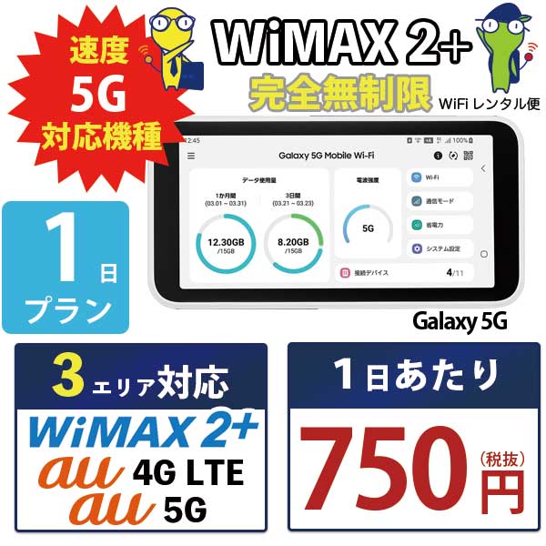 WiFi レンタル 1日 完全 無制限 即日