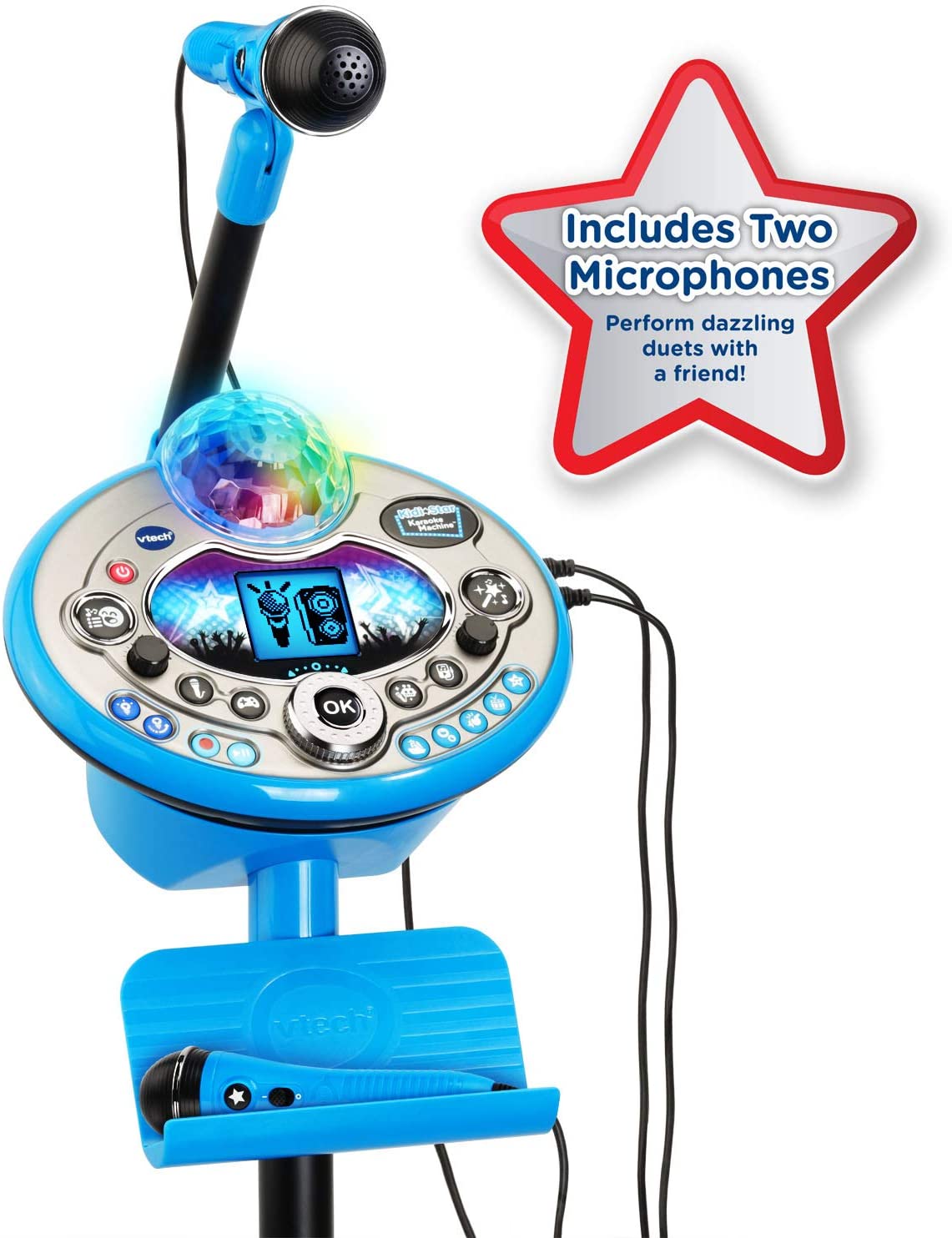【送料無料】【訳あり/パッケージダメージ】V-tech kidi star キッズスター カラオケマシーン マイク2本+スタンド マジック機能/ボイスチェンジャ...