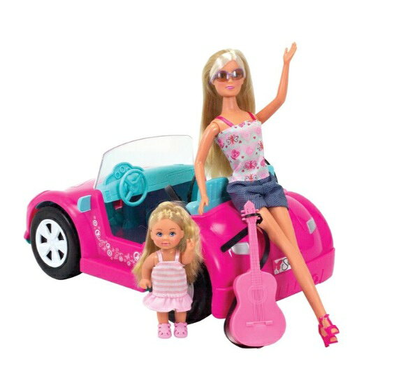 キッズコスメのプチハートの【送料無料】Simba Toys　Steffi LOVE お人形2体＆オープンカー＆スクーター　セット　小物付き！　ステッフィーラブ　ドールセット｜アングル2
