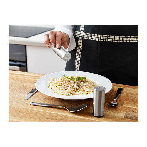 IKEA　【PLATS】ソルト＆ペッパーシェーカー 2点セット　塩コショウ入れ/ケース/ステンレススチール/調味料入れ/イケア