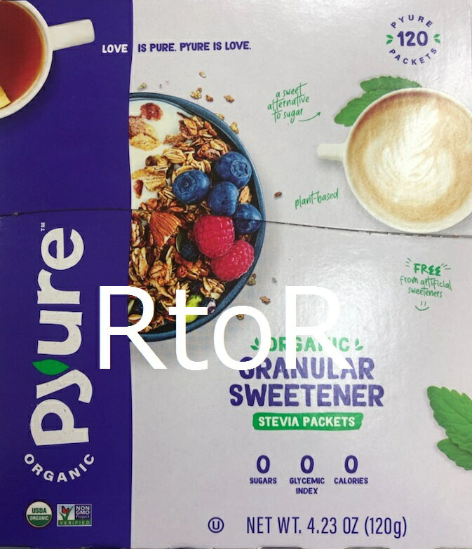 Pyure　オーガニックステビアスイートナー Organic Stevia Sweetener　1g×120袋（120g）　有機甘味料/シュガーフリー