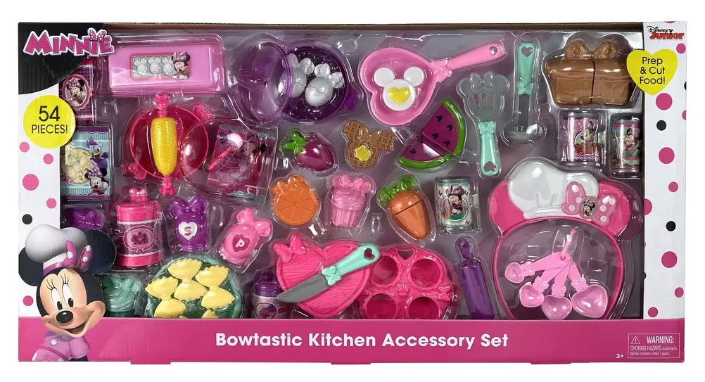 【送料無料】ミニーマウス　キッチンアクセサリーセット　54ピース　おままごとセット　プレイフード Bowtastic Kitchen Accessory Set　ディズニージュニア　※ラッピング不可