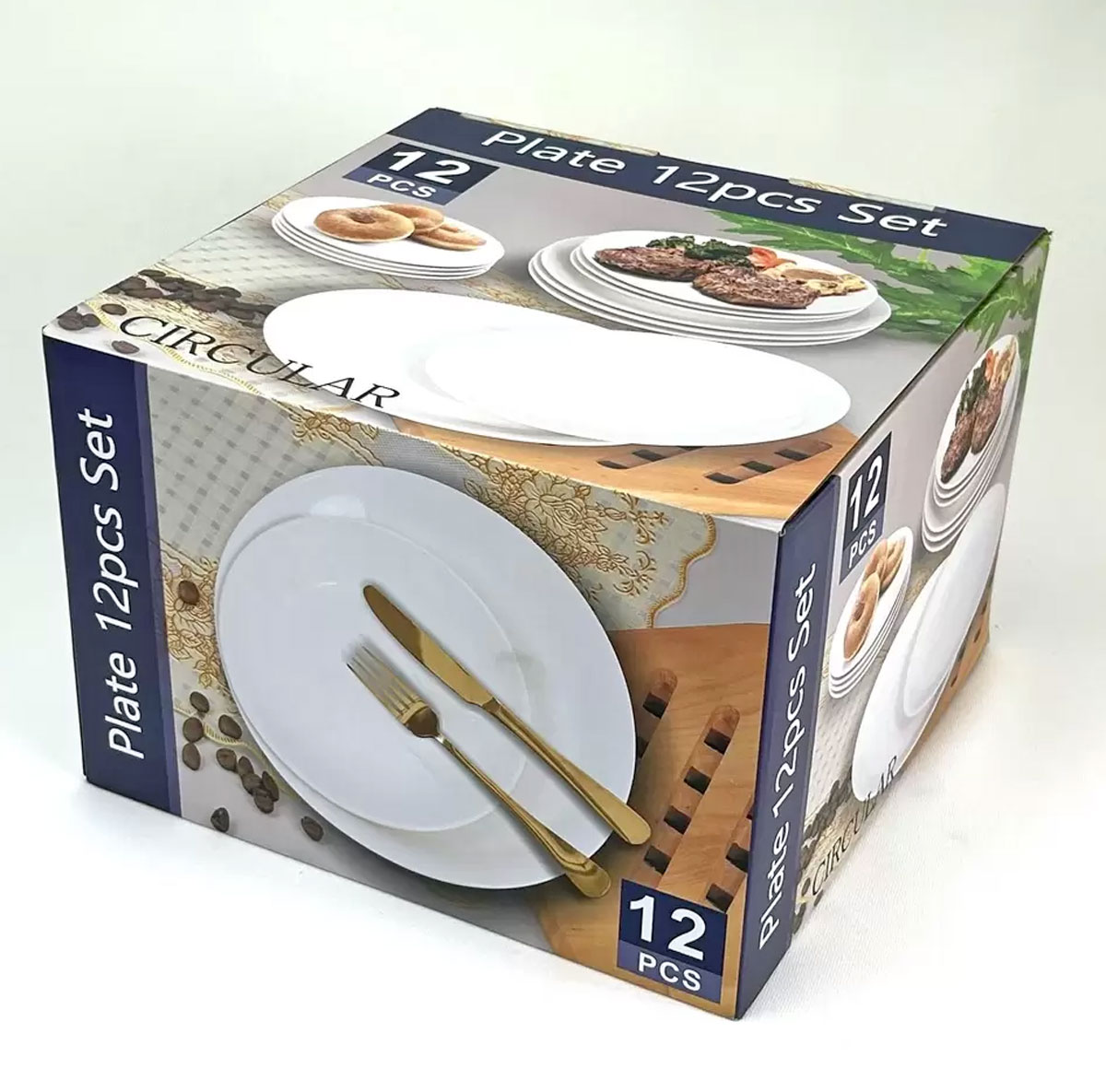 【送料無料】ホワイト ディナーウェア 12枚セット　プレート3サイズ×4人用　25cm21cm15.5cm 食洗機/レ..