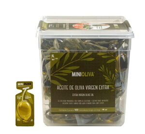 ALCALA 【minioliva】 エクストラバージンオリーブオイル 14ml×100個入り 食用オリーブ油 個別包装/個包装/小分け/ポーション/オリーブ油