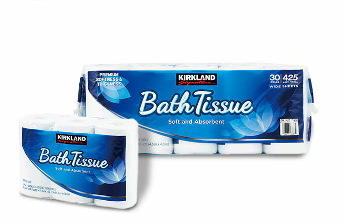 樂天商城 - 【同梱不可商品】【送料無料】KS　トイレットペーパー(バスティッシュー) 30ロール 2枚重ね(ダブル)/6個×5袋入/42.9m/コストコ