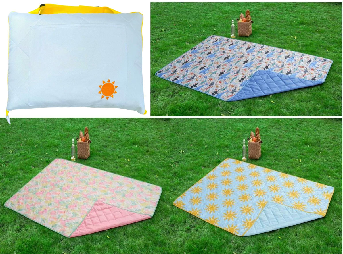 樂天商城 - 【送料無料】パラソル 大型レジャーシート 152cm×203cm ファスナー収納/ショルダー付き/キルティング/布製/レジャーマット
