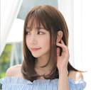 耐熱 ウイッグ ナチュラル 小顔 かつら (セミロング 43cm) チョコレート 原宿系 レディース ネット付き