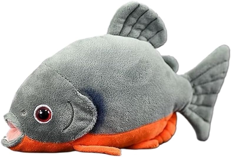 ぬいぐるみ ピラニア 抱き枕 動物 熱帯魚 かわいい ねむねむ 大きい 肌触り良い 置物 ふわふわ 添い寝 誕生日 子供の日 バレンタイン クリスマス グレー プレゼント 背あて 卒業祝い 入学祝い