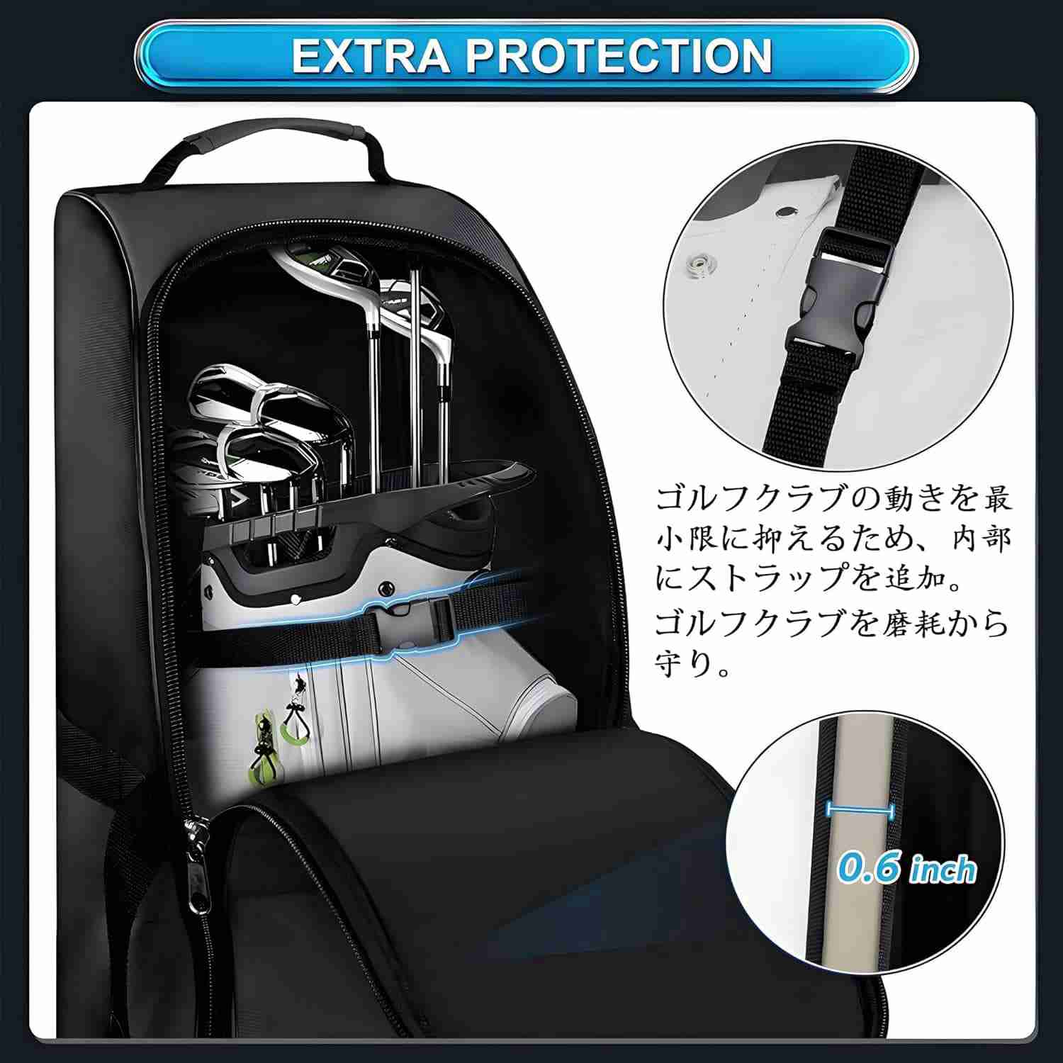 Daily Palette ゴルフバッグカバー ゴルフ用トラベルカバー キャスター付き ゴルフ...