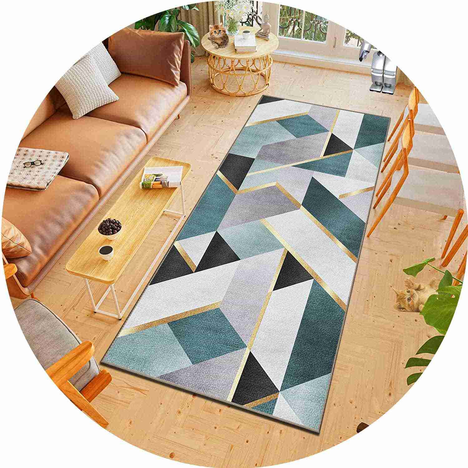廊下用カーペット ロング 110x500cm 廊下敷き カーペット ずれない 滑り止め付 オールシーズン ペット用、台所、リビング、子ども部屋、オフィスや