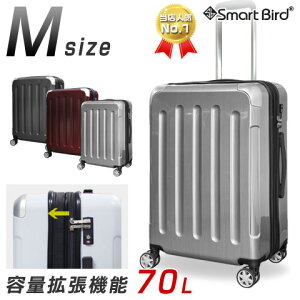 【53％OFF★残り1色】 スーツケース M サイズ MS サイズ キャリーバッグ 中型 超軽量 拡張ファスナー 鏡面 TSAロック 3泊 4泊 〜1週間 キャリーケース トランク 70L級 60L級 旅行バッグ 旅行カバン おしゃれ かわいい 人気 送料無料 あす楽対応