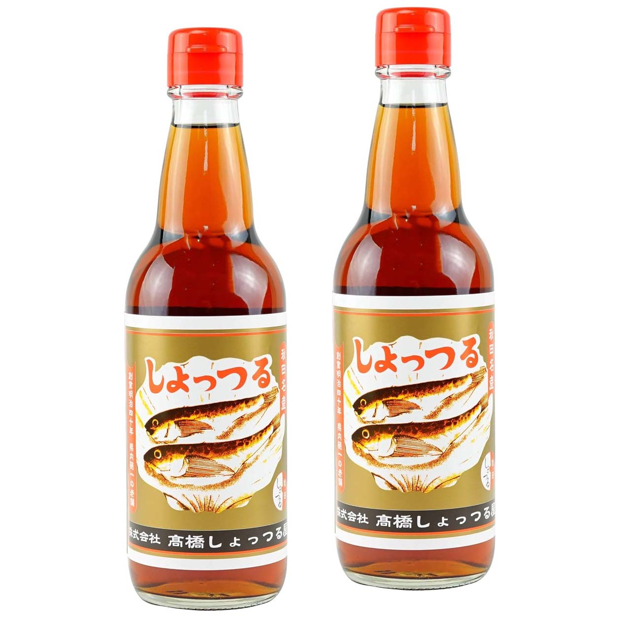 高橋しょっつる屋 しょっつる ■ 商品仕様 商品名：しょっつる メーカー：高橋しょっつる屋 内容量：360ml×2本 賞味期限：製造日から2年 保存方法：常温保存 ■ 秋田の伝統調味料「しょっつる」 魚醤といえば秋田県の食文化を代表する伝統調味料「しょっつる」。能登の いしり いしる　大分県の鮎魚醤などが有名 秋田の伝統 しゅっつるは魚を塩漬けにして2年以上じっくり熟成させた、プロの料理人もうなる旨み豊かな魚醤油です。 秋田名物のしょっつる鍋をはじめ、さまざまな料理にお使いいただけます。 ■ 2年以上の長期熟成による深い旨み 魚を塩漬けにして2年以上熟成させ、魚本来の旨みを引き出しています。 長期熟成によって生まれる独特の風味とコクが、いつもの料理に奥深い味わいを加えます。 ■ 秋田の老舗が受け継ぐ伝統の味 高橋しょっつる屋は、創業明治40年の歴史を持つ老舗です。 秋田市で古くから伝統の製法を受け継ぎ、しょっつるの製造を続けています。 秋田の郷土料理とともに親しまれてきた伝統の味をご家庭でお楽しみください。 ■ 和食・洋食・中華料理にも しょっつるは多用途に使える魚醤調味料です。 秋田名物のしょっつる鍋をはじめ、スープ、焼き物、炒め物など幅広い料理にお使いいただけます。 和食はもちろん、洋食や中華料理など、さまざまな料理の隠し味としてもおすすめです。 ■ 原材料名 魚（イワシ・ハタハタ）、塩 ■ 栄養成分表示（100mlあたり） 熱量：14kcal たんぱく質：3.6g 脂質：0g 炭水化物：0g 食塩相当量：23.7g ■ ご使用上の注意 本品の中に白く沈殿することがありますが、これは魚の成分が白く沈殿したものです。品質に変わりはありません。 ■ おすすめポイント ・秋田の伝統調味料「しょっつる」 ・魚を2年以上じっくり熟成 ・魚醤ならではの豊かな旨みとコク ・しょっつる鍋やスープの味付けに ・焼き物や炒め物の隠し味に ・和食、洋食、中華料理にもおすすめ ・秋田の郷土料理や伝統の味を楽しみたい方に ■ 送料について ※沖縄・離島・一部地域への配送は、別途送料が発生する場合がございます。 対象地域のお客様には、ご注文確認後に送料をご案内いたします。