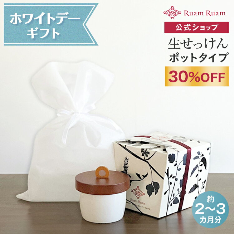 【30％OFF】 生せっけん【オーガンジーギフトラッピング】洗顔石鹸 (90g約2ヶ月分) ポット ルアンルアン公式 | 泡立てネット付き ギフト 濃密泡 クレイ洗顔 毛穴ケア 無添加生せっけん プレゼント 誕生日 バレンタイン ホワイトデー 母の日 父の日 贈り物 記念日 送料無料のサムネイル