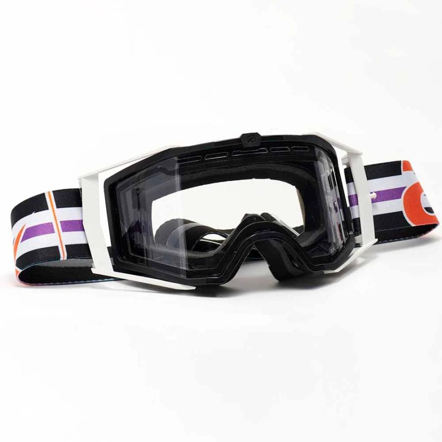 ariete (アリート) 8K エンデューロ ゴーグル - ダブル クリア レンズ - オレンジ パープル ホワイト/..