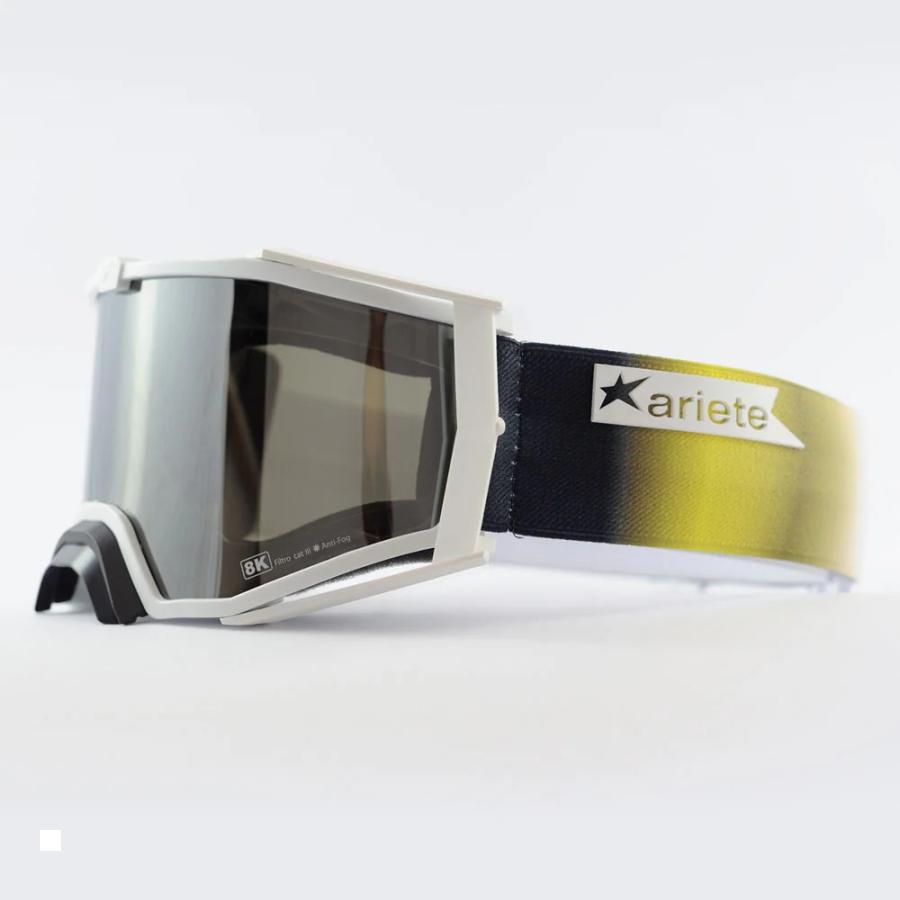 ariete (アリート) 8K トップ ゴーグル フレームブラック/レンズスモーク/ストラップイエロー ブラック..