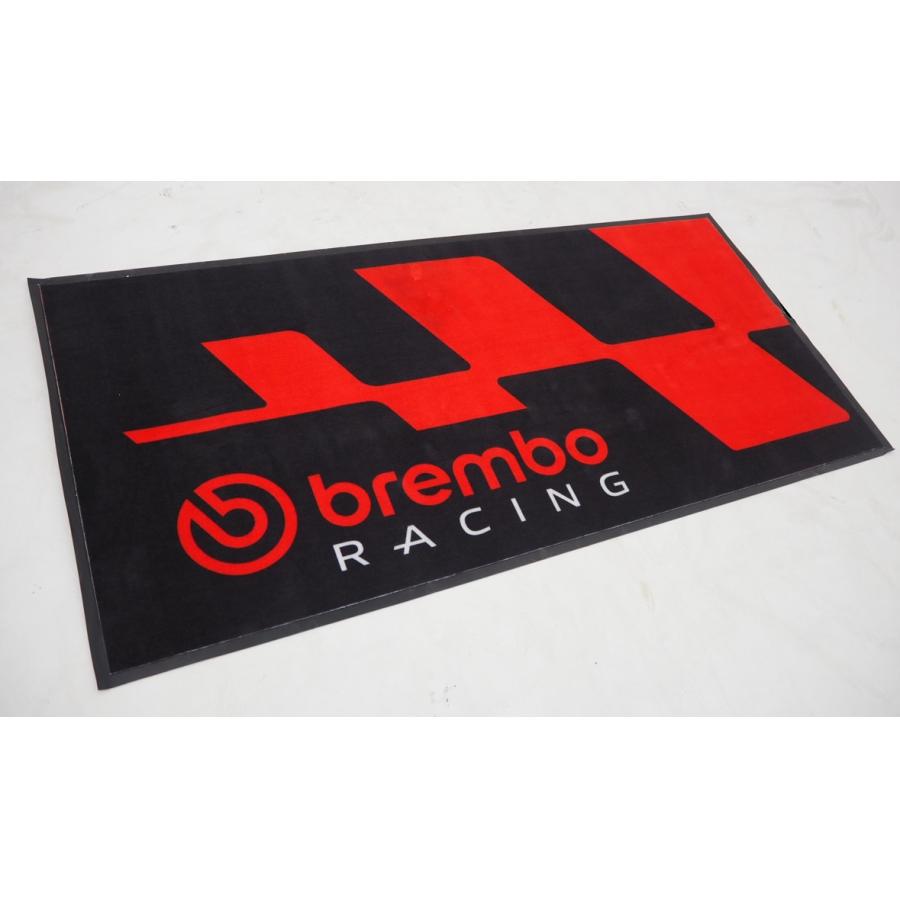 brembo (ブレンボ) レーシングフロアマット ブラック/レッド サイズ 2100 x 1000mm 99.8637.83-2