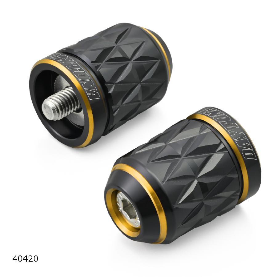 Daytona (デイトナ) PREMIUM ZONE ハンドルバーエンドプラグKIRIKO ゴールド カワサキM8 40420