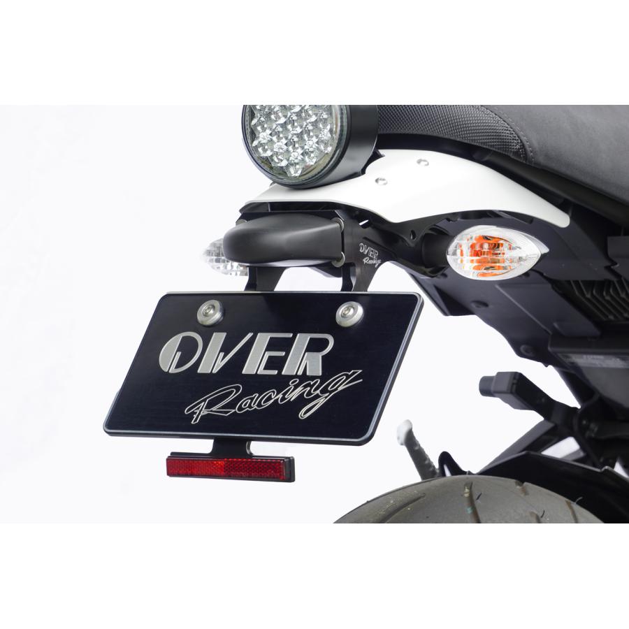 メーカー名：オーヴァーレーシングメーカー品番：57-451-22適合情報：ヤマハ[YAMAHA] XSR900 18-色[カラー]：ブラックアルマイト仕上げ材質[素材]：アルミ削り出しボディ付属品：※リフレクター（反射板）備考：※純正ナンバー灯対応 ※純正ウィンカー対応