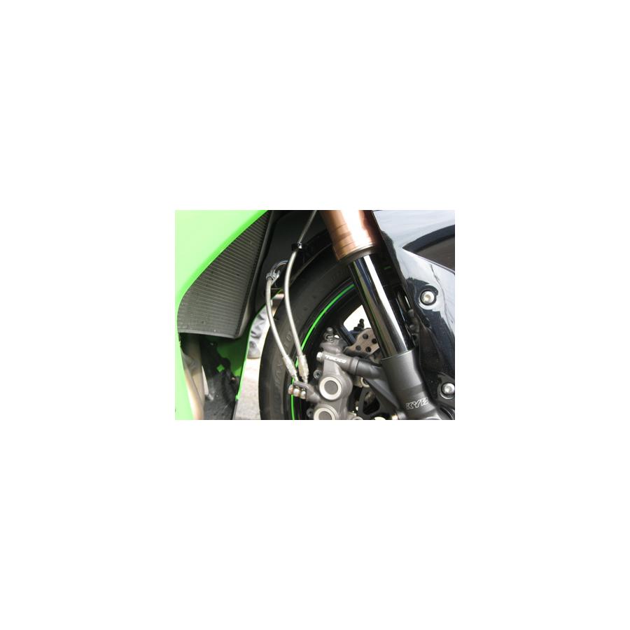 SWAGE LINE PRO(スウェッジラインプロ) フロントホース ブレーキホース バイピース レッド&ブルー クリアコート ZX-10R SAP728FB