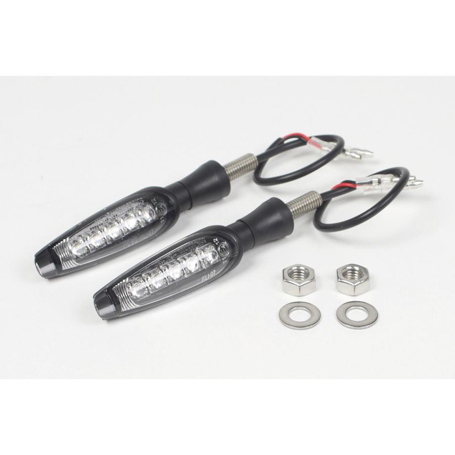 SP武川(SPタケガワ) ストリームラインLEDウインカーキット 汎用M8 マットブラックボディ/クリアレンズ(2個1セット)