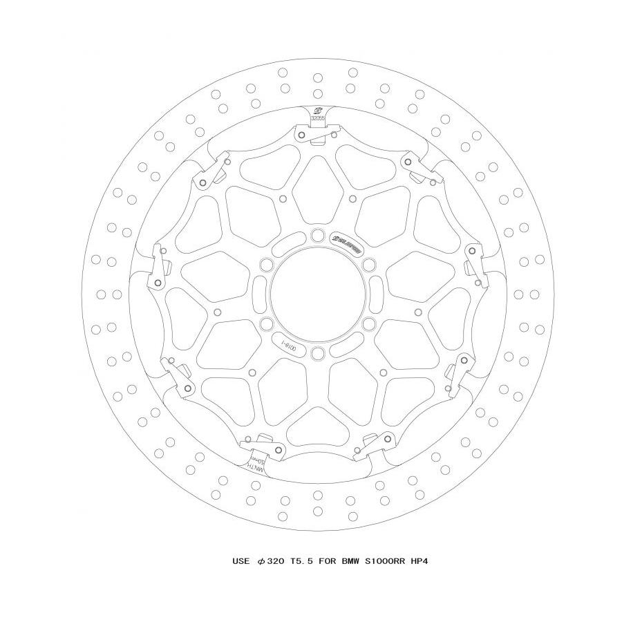 GALE SPEED (ゲイルスピード) クロスロックディスクローターFφ320 R T=5.5 F)BMW HP4(ABS)