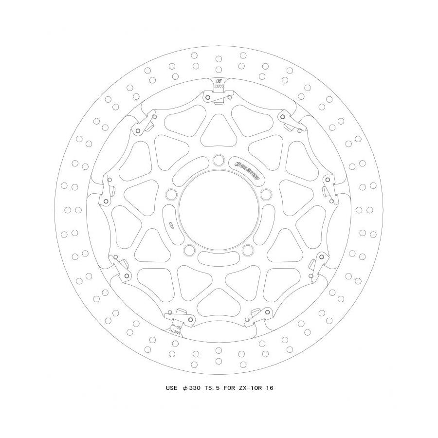 GALE SPEED (ゲイルスピード) クロスロックディスクローターFφ330 L T=5.5 F)ZX-10R 20(SE/RR不可)