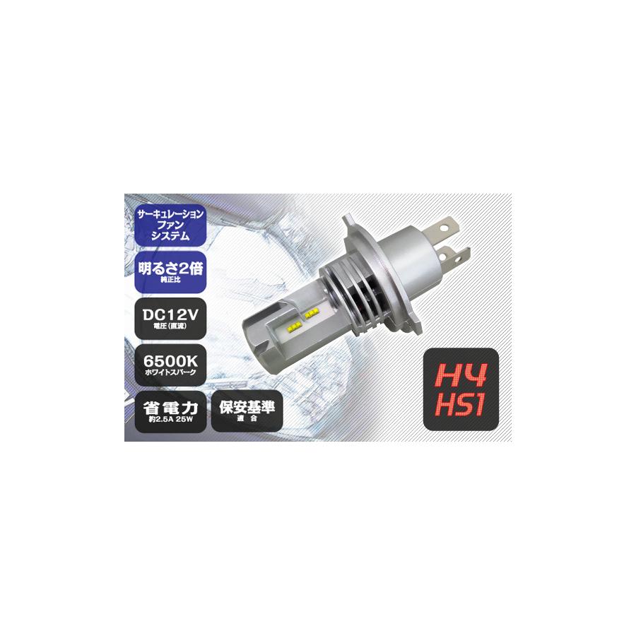 デルタダイレクト MOTO LEDヘッドライトキット H4/HS1 ファン内蔵(1個入) D-2135