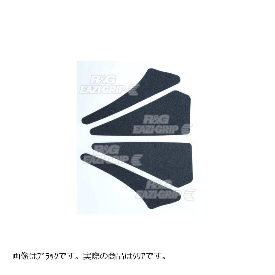 メーカー名：アールアンドジー メーカー品番：RG-EZRG409CL タンク周りに貼り付けることにより、表面の突起物が滑りを抑制し、確実にグリップして今まで以上にバイクをコントロールしやすくなります。 販売備考：キャンセル不可商品です。4-Grip Kit 適合情報： カワサキ[KAWASAKI] Z800 [ZR800A] 13-14 色[カラー]：クリア 材質[素材]：PVC 内容量[数量]：4枚 備考：キャンセル不可商品 ※取り付け、組み立ては信頼のおける整備士にご依頼下さい。 ※取り付けに関しては車体へ追加工が必要な場合があります。Z800 (13-16)　Clear 4-Grip Kit ブリティッシュスーパーバイクシェアNO.1の使用率を誇るタンクトラクショングリップ。 タンク周りに貼り付けることにより、表面の突起物が滑りを抑制し、確実にグリップして今まで以上にバイクをコントロールしやすくなります。 また、衣類、レーシングスーツにダメージを与えにくい素材を使用しているため、安心してご使用いただけます。 国産車の各車種専用にカットされたパッケージ製品タイプです。