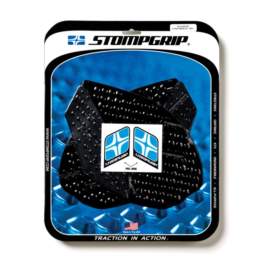 メーカー名：ストンプグリップメーカー品番：55-10-0011B販売備考：全て黒いパッドで構成された製品には従来通り品番末にBを表記します。適合情報：ヤマハ[YAMAHA] FAZER8 10-15ヤマハ[YAMAHA] FZ8 10-15色[カラー]：ブラック材質[素材]：エラストマー樹脂備考：VOLCANO◆STOMP GRIPは世界各国のトップレーサー、トップスタントライダーに愛用されています◆日本のサーキット、ストリートでも大好評◆STOMP GRIPの愛用者は世界中で激増中です◆カラー：ブラック◆適合車種：FZ8/FAZER8 11-15【ストンプグリップの貼り方】1.貼付面の清掃を行ってください※クリアをご使用の場合、汚れや水垢をコンパウンド等できれいに落としてから作業を行ってください2.貼付面の脱脂を行ってください3.位置決めを行います4.空気が入らない様に端から貼ってください。裏紙は貼りながら剥がしてください※端から時間をかけて、少しずつ確実にゆっくり貼ってください※ストンプグリップの粘着力が安定するまでには24時間が必要です※完全接着には72時間が必要です※完全接着前にご使用された場合、剥がれてしまったり、ずれてしまったりする場合があります※フレーム面に貼付するストンプグリップは特にご注意ください【注意】・ストンプグリップの接着剤はとても強力です・ストンプグリップを無理に剥がした場合、塗装が痛んだり剥がれたりする恐れがあります・ストンプグリップを剥がすには、ヒートガンなどで暖めて、粘着力を低下させてから剥がしてください※必ず車両の年式を確認してからご注文をお願いします※開封後の交換、返品はお断りさせていただいております※店舗と共有在庫制のため、在庫表示に関わらずご購入タイミングによって欠品している場合がございます※在庫がない場合には、お取り寄せ対応とさせていただきます