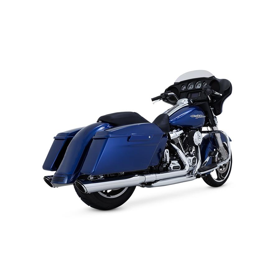 バンス＆ハインズ TwinSlash Round スリップオンマフラー クローム TOURING(M8) 17-22 1801-1070