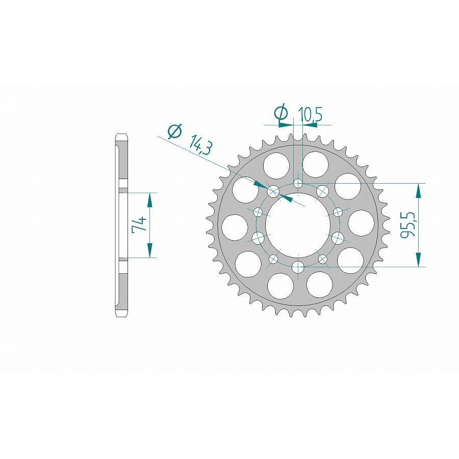 AFAM (アファム) リアスプロケット ハードアルマイト 11315-40