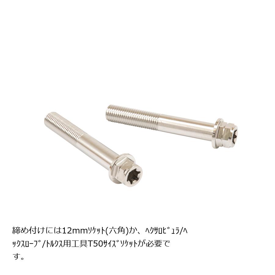 Rakuten - プロトブレンボ ステンレスキャリパーマウントボルト ポリッシュ 65mm フランジ六角 M10/P1.25 ヘクサロビュラ 2本入 CMBF-065P