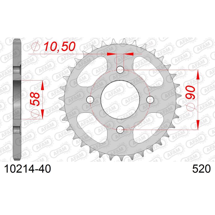 Afam - AFAM (アファム) リアスチールスプロケット 520-40 CBX250S