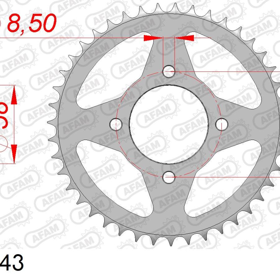 AFAM (アファム) リアスチールスプロケット 428-48 GV125 AQUILA XRX125 99 RT125 KARION