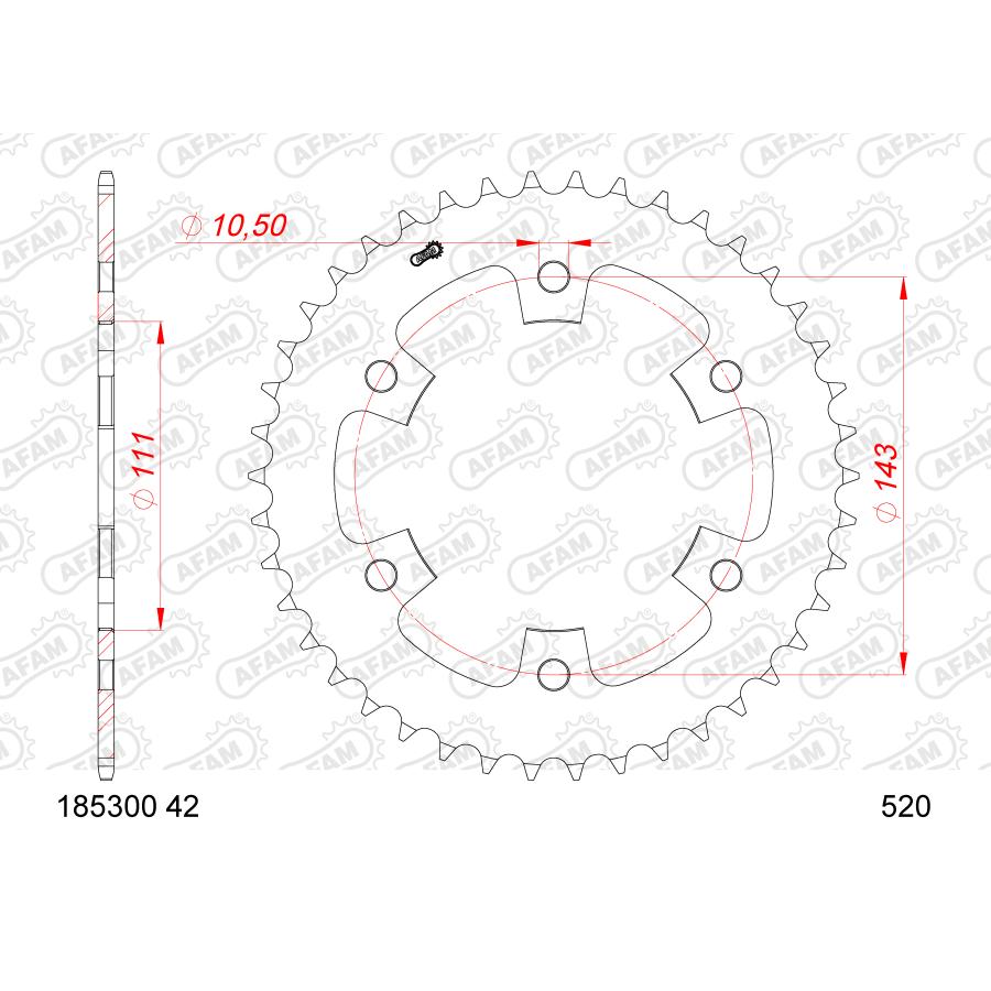 AFAM (アファム) Rスチールスプロケット 520-42 ROYAL ENFIELD 350 Bullet Classic 185300-42