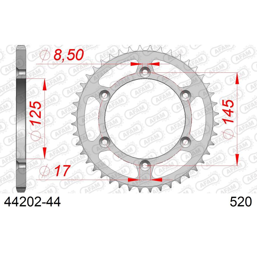 AFAM (アファム) リアスチールスプロケット 520-44 125Tamanaco 125W8 125W8 R trail